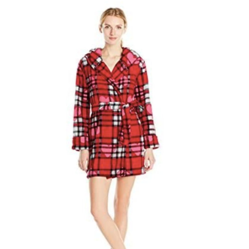 1 Betsey Johnson Women's Pop Art Plush Robe NEW
